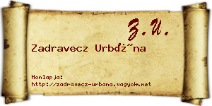 Zadravecz Urbána névjegykártya
